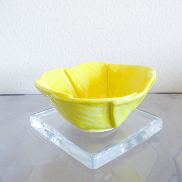 Sunny Yellow Handmade Ceramic Bowl Decorative Bowl Stylish Decor Retro Vintage - Picture 1 of 10